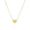 Adjustable Chain Necklace with Puffy Heart Charm ~ Gold
