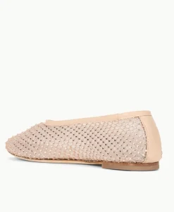 Alba Ballet Flat ~ Champagne Crystal Mesh