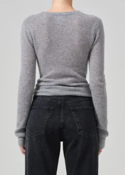 Alessia Crewneck Sweater ~ Dark Heather Grey