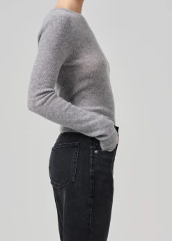 Alessia Crewneck Sweater ~ Dark Heather Grey
