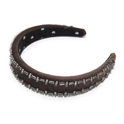 Alice Crystal Edge Headband ~ Charcoal