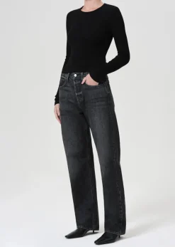 Alma Shrunken Crewneck~ Black