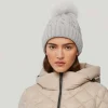 Amalie Cable Knit Detachable Pom Pom Hat