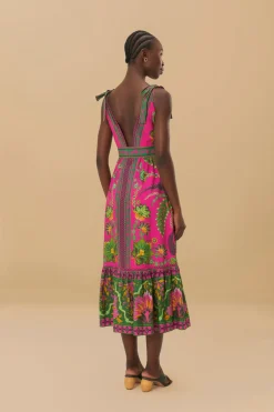 Ana Tapestry Pink Midi Dress