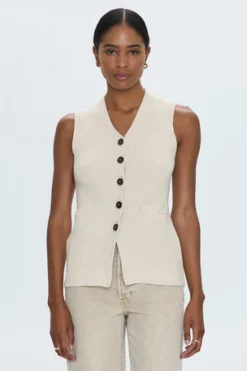 Audra Vest Cardigan ~ Soft Dove