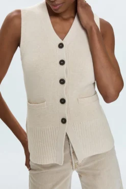 Audra Vest Cardigan ~ Soft Dove