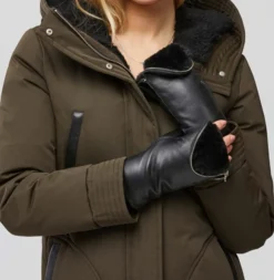 Betrice Faux Fur Lined Leather Mittens