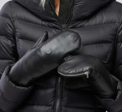 Betrice Faux Fur Lined Leather Mittens