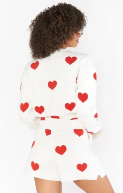 Boardwalk Shorts ~ Tossed Heart Knit Red