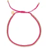 Braided Colorful Tiny Cord Gold Plated Mini Chain Bracelet
