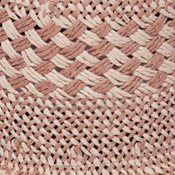 Brielle Checkered Straw Hat ~ Soft Sunset