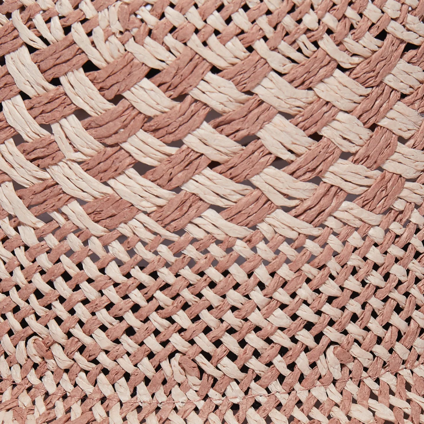Brielle Checkered Straw Hat ~ Soft Sunset