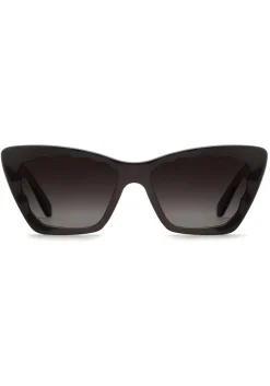 Brigitte Sunglasses ~ Black + Black and Crystal