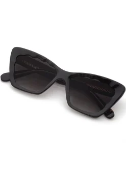Brigitte Sunglasses ~ Black + Black and Crystal