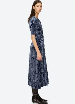 Cailyn Crushed Velvet Ruched Dress