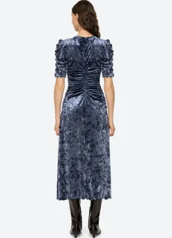 Cailyn Crushed Velvet Ruched Dress