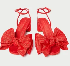 Carmen Red Moiré Bow Sandal