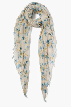 Cashmere and Silk Scarf ~ Lagoon Floral
