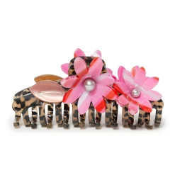 Cheetah Petunia Claw Clip