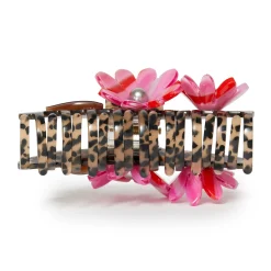 Cheetah Petunia Claw Clip