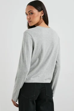 Cotton Cashmere Long Sleeve Tee ~Heather Grey