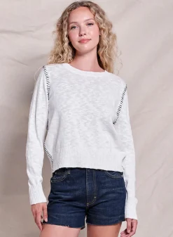 Cotton Slub Crew Sweater ~ Optic White