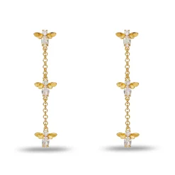 Crystal Honeybee Linear Earrings