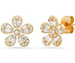CZ Encusted Flower Studs