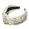 Daisy Embellished Knotted Headband ~ Ivory