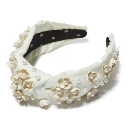 Daisy Embellished Knotted Headband ~ Ivory