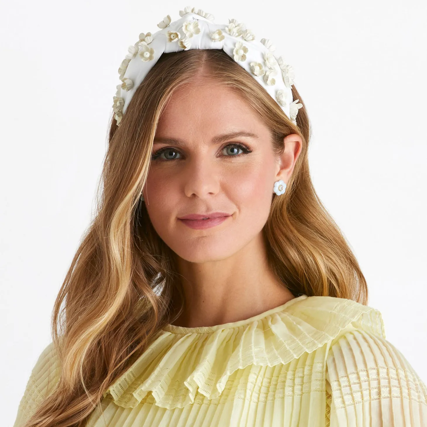 Daisy Embellished Knotted Headband ~ Ivory