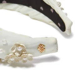 Daisy Embellished Knotted Headband ~ Ivory