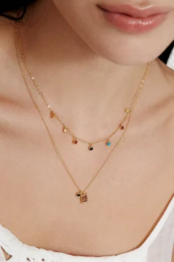 Delilah Pendant Necklace ~ Quartz Mix