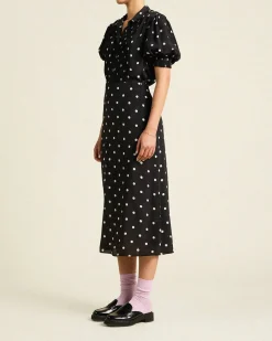 Demi Skirt ~ Black Polka Dots