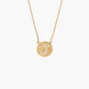 Diamond Initial Coin Necklace Gold