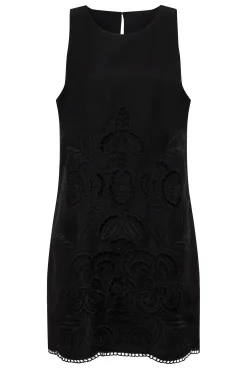 Embroidered Blooms Dress ~ Black