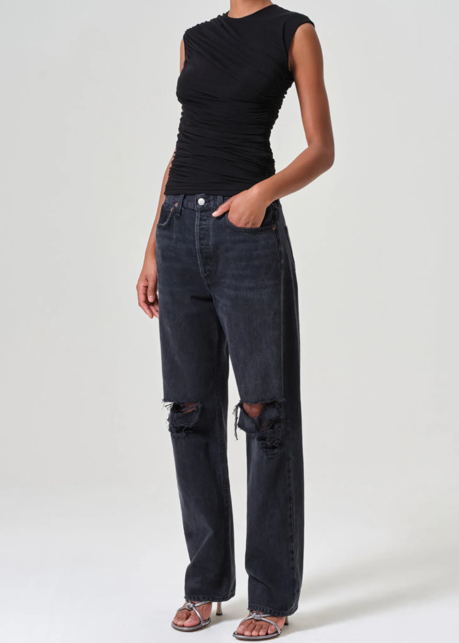 Ester Twist Tank ~ Black