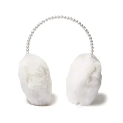 Faux Fur Pearl Earmuffs ~ Ivory