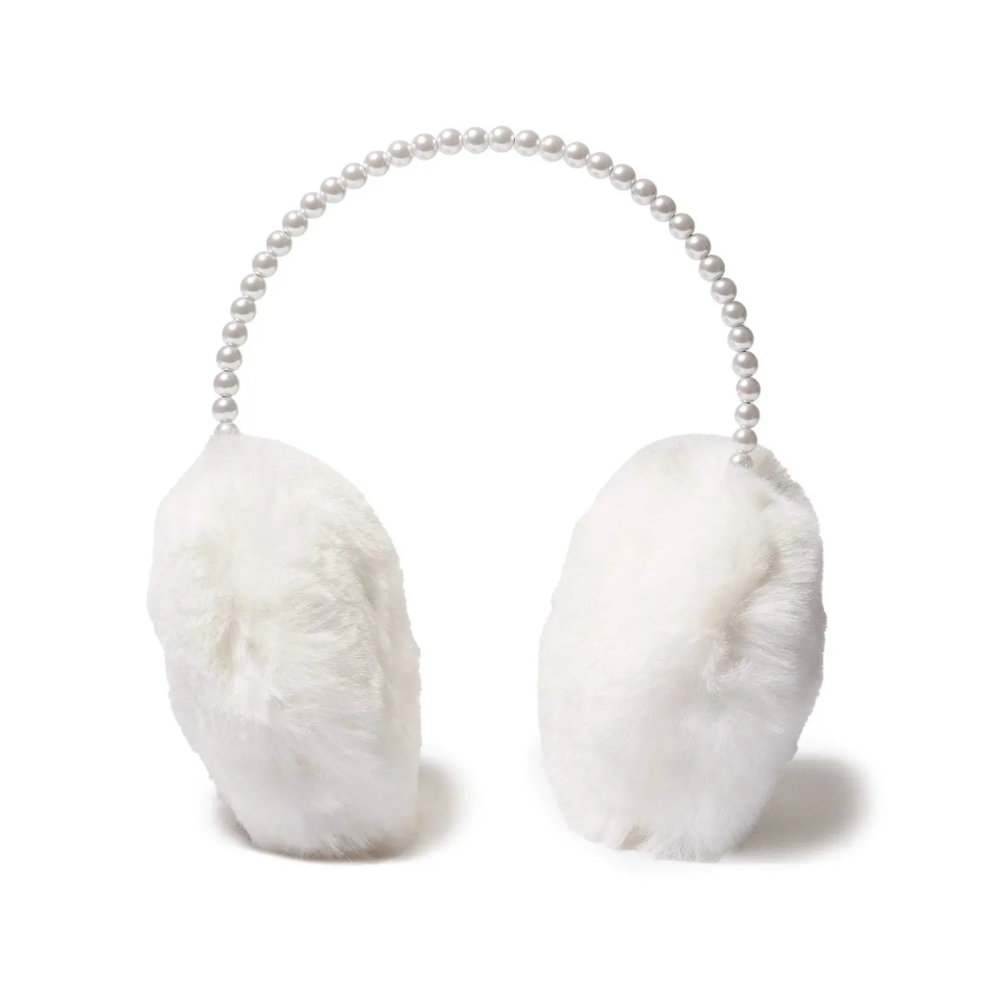 Faux Fur Pearl Earmuffs ~ Ivory