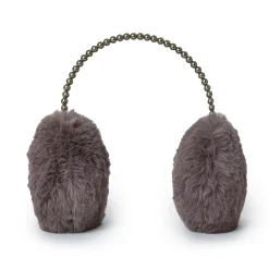 Faux Fur Pearl Earmuffs ~ Charcoal