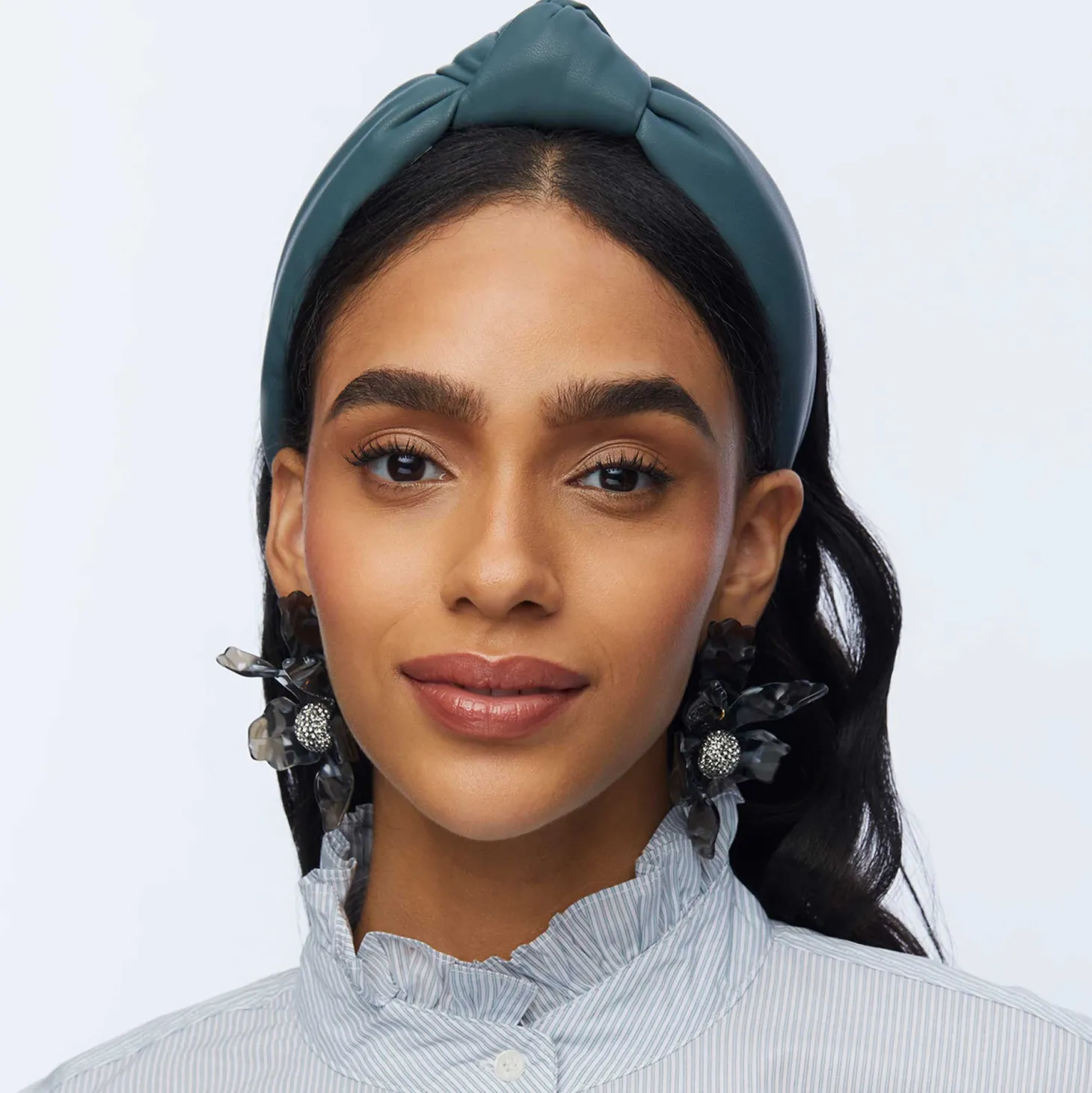 Faux Leather Knotted Headband ~ Charcoal
