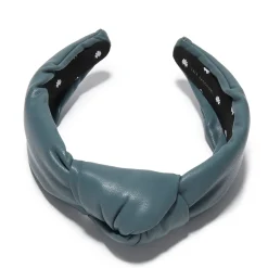 Faux Leather Knotted Headband ~ Charcoal