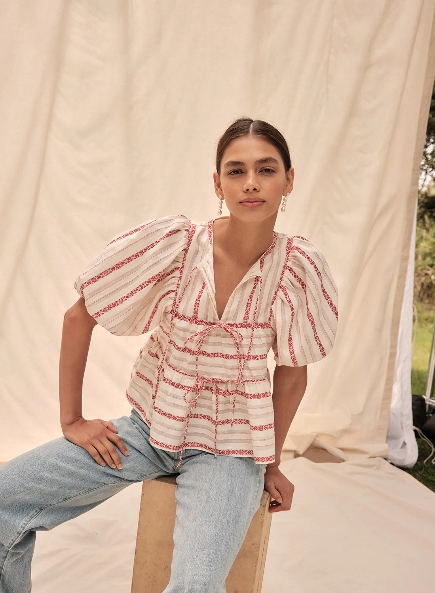 Fernando Floral Folk Stripe Top