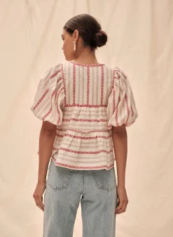 Fernando Floral Folk Stripe Top