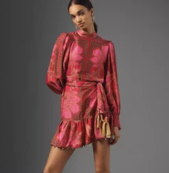 Floral Glam Scarf Mini Dress ~ Pink