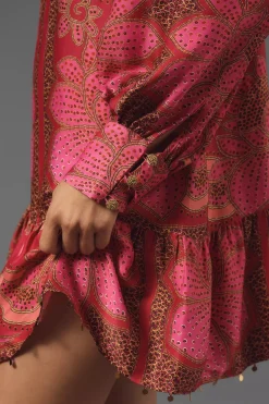 Floral Glam Scarf Mini Dress ~ Pink