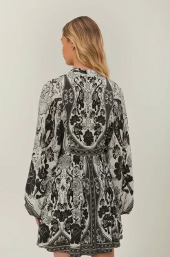 Flowers Leopard Off-White Mini Dress