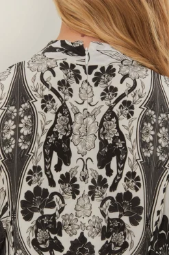 Flowers Leopard Off-White Mini Dress