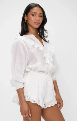 French Blouse ~ White Eyelet
