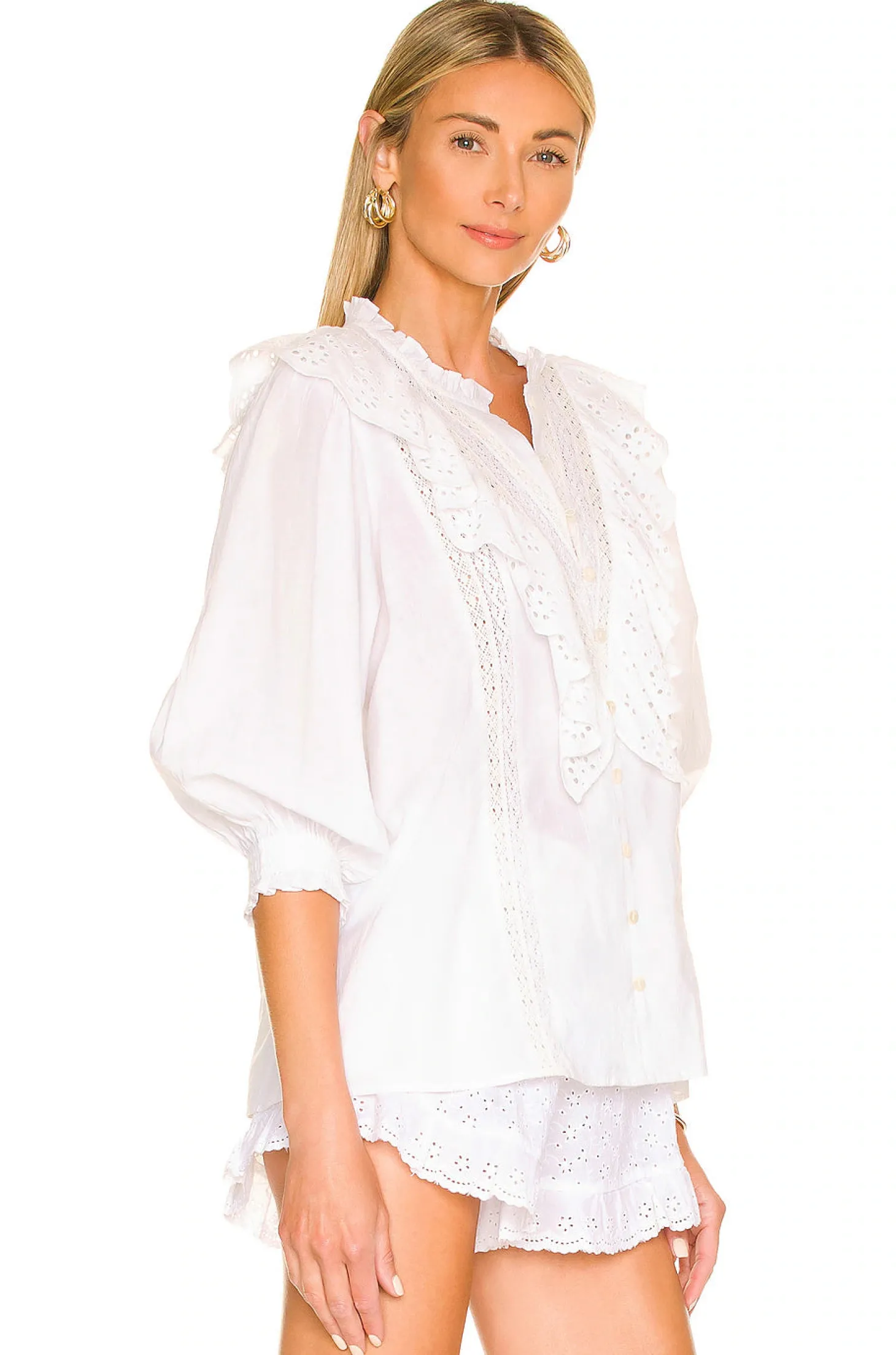 French Blouse ~ White Eyelet